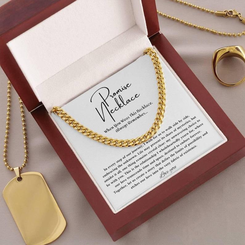 Promise Necklace For Him, Sentimental Gifts For Boyfriend, To My Man Necklaces, Birthday Valentine Anniversary Gift