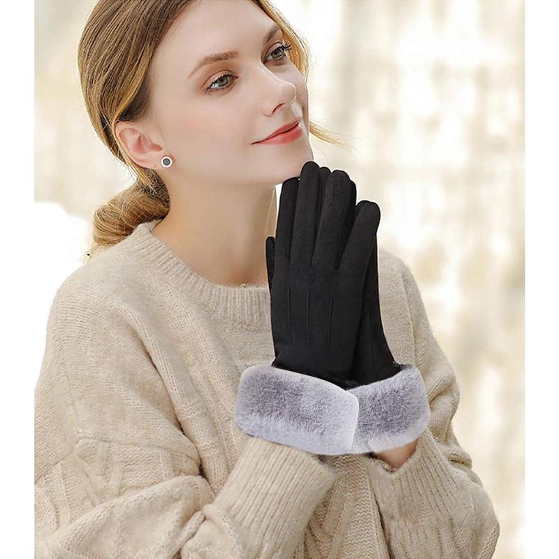 Cozy Touchscreen Gloves for Women - Thermal Lined, Elastic Cuff, Texting Compatible, Winter Warmth - Fashionable & Functional Accessory