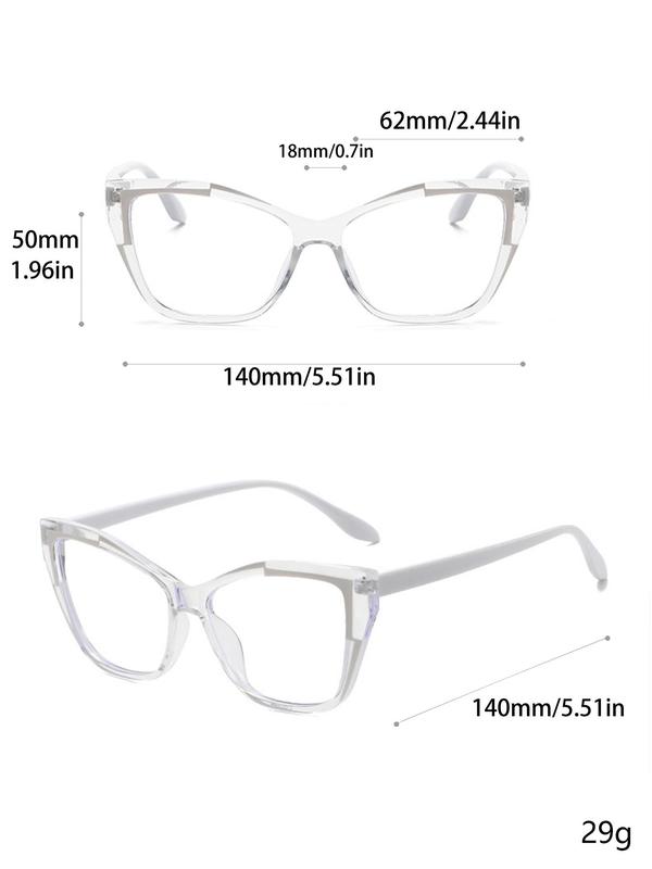 2024 Retro New Trend Eyeglasses, Trendy Colorblock Eyeglasses for Everyday Use, Fashion All-match Large Cat Eye Frame Eyewear, Travel Accessories