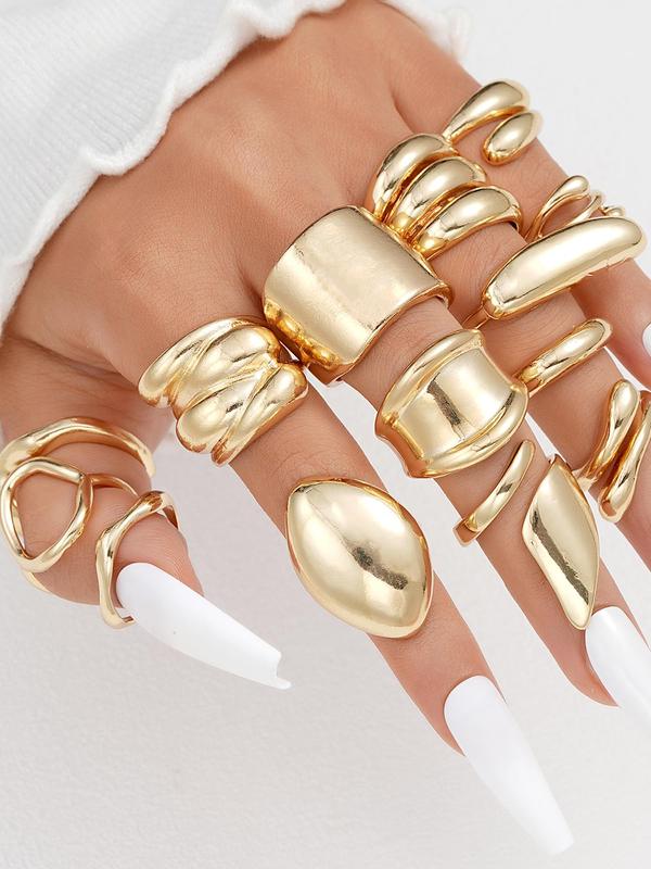 Women's Punk Mixed Style Rings, 14pcs set Exquisite Trendy Rings, Fashionable All-match Vintage Jewelry for Women As Gift for Party & Daily Decor, Promise Rings for Her