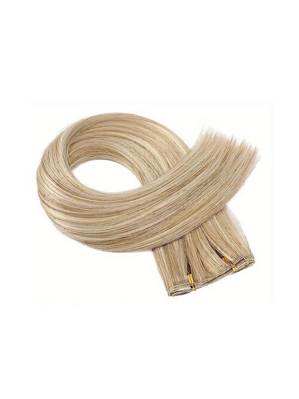 24 Inch Blonde Long Straight Hair Extension, Clip in Hair Extensions for Women, Striking Natural Fluffy Hairpieces for Daily & Party Hairstyle Decoration, 2024 Summer Fashion Accessories