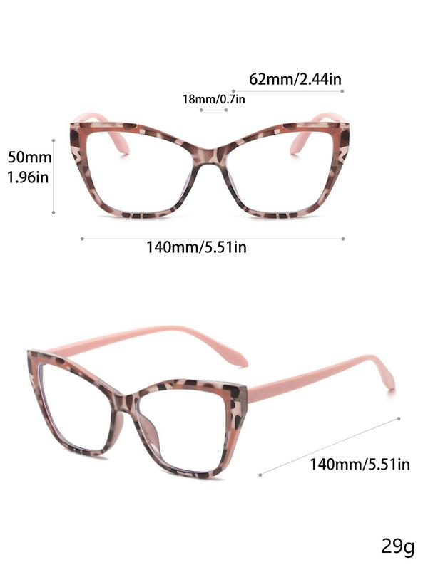 2024 Retro New Trend Eyeglasses, Trendy Colorblock Eyeglasses for Everyday Use, Fashion All-match Large Cat Eye Frame Eyewear, Travel Accessories