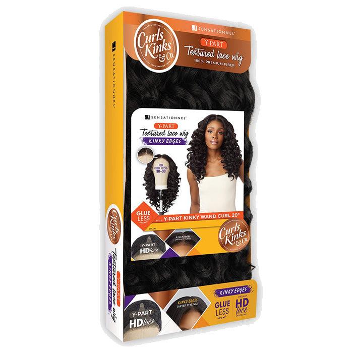 Sensationnel Curls Kinks & Co Glueless Textured HD Lace Front Wig - Y-PART KINKY WAND CURL 20