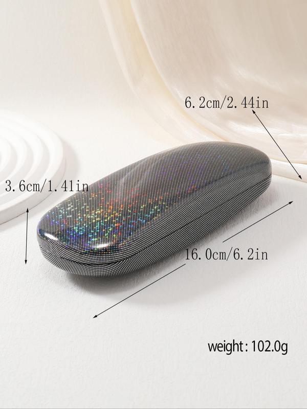 Holographic Reflective Sparkling Eyeglasses Case, Fashionable PU Leather Glasses Case, Glasses Storage Box for Women & Men