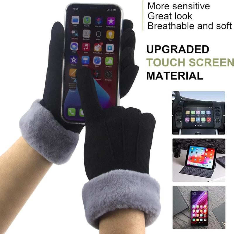 Cozy Touchscreen Gloves for Women - Thermal Lined, Elastic Cuff, Texting Compatible, Winter Warmth - Fashionable & Functional Accessory