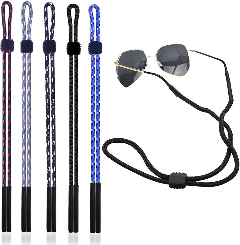 5 count Adjustable Eyeglass Glasses Straps Safty Eyeglasses  Cord String Sunglass Holder Strap Lanyard  Retainer  String Straps for Men Women