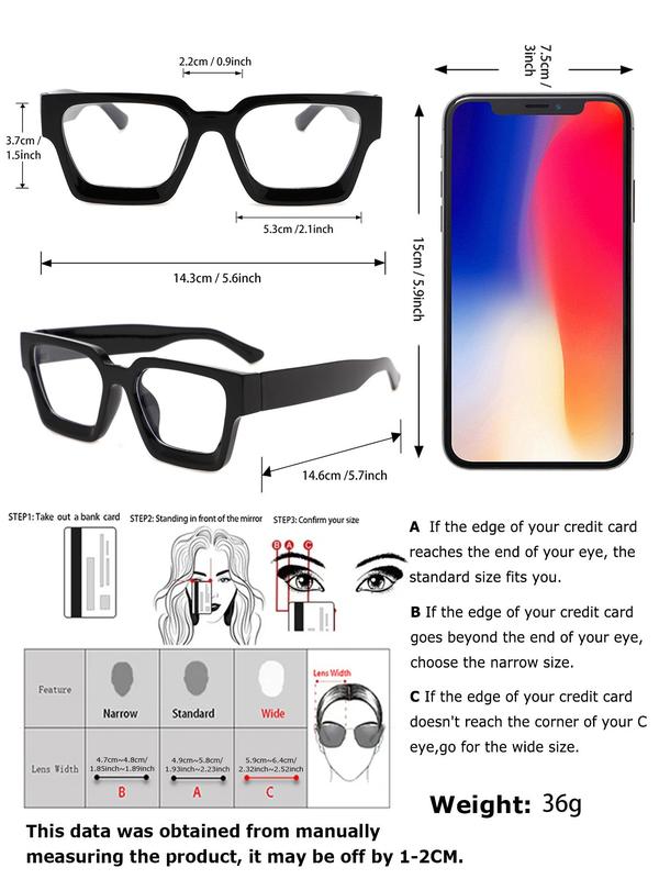 Unisex Fashion Leopard Pattern Clear Square Frame Eyeglasses, Trendy Casual Eyeglasses for Everyday Use, Fashion Accessories for Outdoor Activities