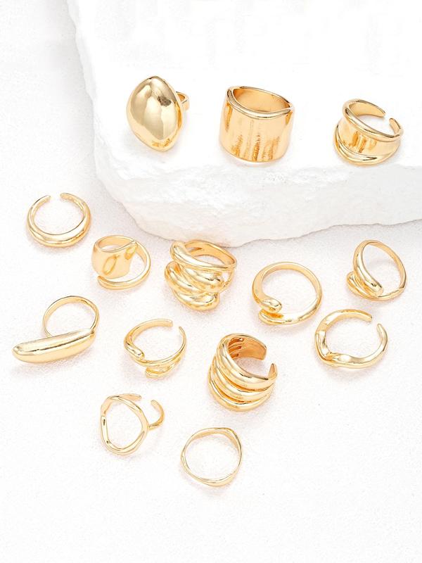 Women's Punk Mixed Style Rings, 14pcs set Exquisite Trendy Rings, Fashionable All-match Vintage Jewelry for Women As Gift for Party & Daily Decor, Promise Rings for Her