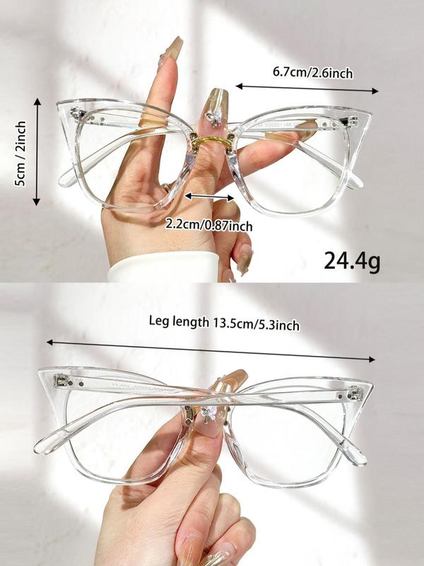 Unisex Fashionable Cat Eye Frame Glasses Frame, Trendy Casual Glasses Frame for Everyday Use, Fashion Accessories for Outdoor Activities