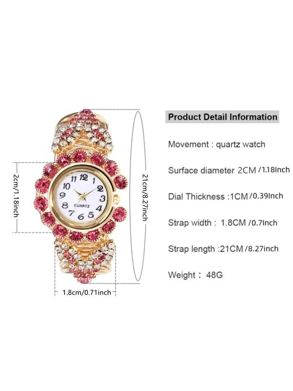 Women's Luxury Rhinestone Decorated Quartz Watch, Exquisite Trendy Wristwatch, Fashionable Watch for Women As Gift without Box