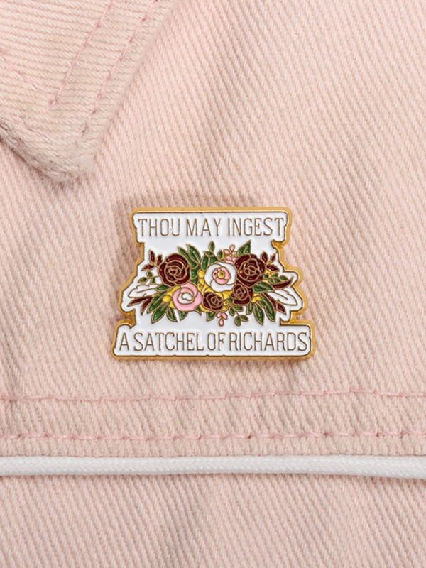 Fashion Flower & Letter Design Brooch, Cute Clothes Badge for Women & Men, Enamel Pin Suitable for Backpacks, Jeans, Scarves, Hats Decoration