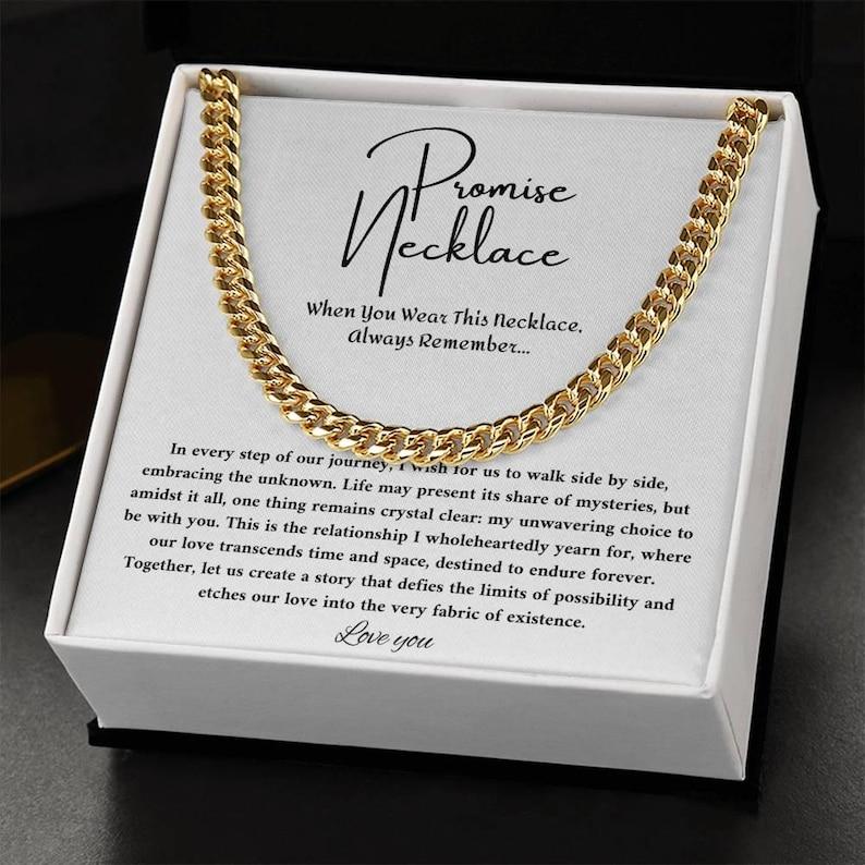 Promise Necklace For Him, Sentimental Gifts For Boyfriend, To My Man Necklaces, Birthday Valentine Anniversary Gift