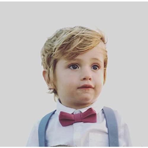 Boys Child Kids Bow ties - Adjustable Pre Tied Solid Color Wedding Party Bowties