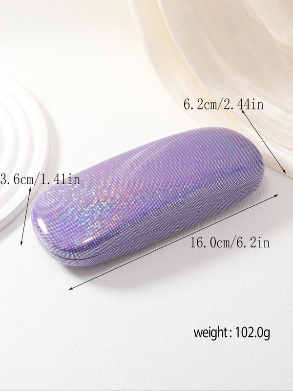 Holographic Reflective Sparkling Eyeglasses Case, Fashionable PU Leather Glasses Case, Glasses Storage Box for Women & Men