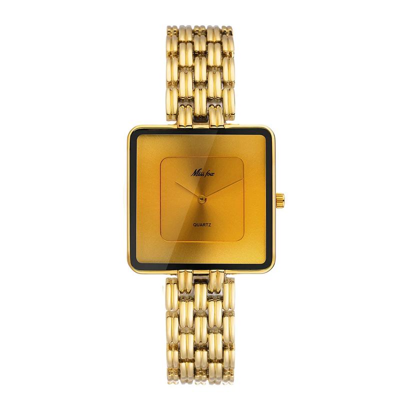 Missfox  Hot selling   Watch  Fashion Casual Minimalist Watch Clock Gold Watches womens  watches