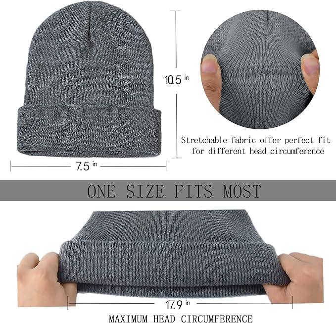 Beanie Hats Cap Plain Knit Ski Skull Cuff Winter Warm Slouchy Men Women Unisex