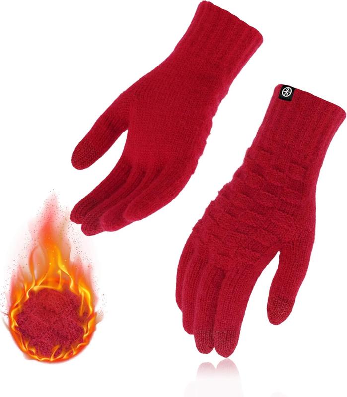 Winter Gloves for Women Men Therl Knit Elastic Soft Warm Touch Screen Friendly Glove for Cold Weather