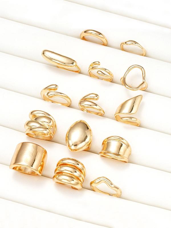 Women's Punk Mixed Style Rings, 14pcs set Exquisite Trendy Rings, Fashionable All-match Vintage Jewelry for Women As Gift for Party & Daily Decor, Promise Rings for Her