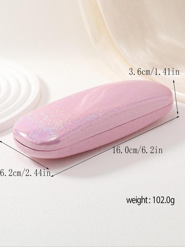 Holographic Reflective Sparkling Eyeglasses Case, Fashionable PU Leather Glasses Case, Glasses Storage Box for Women & Men