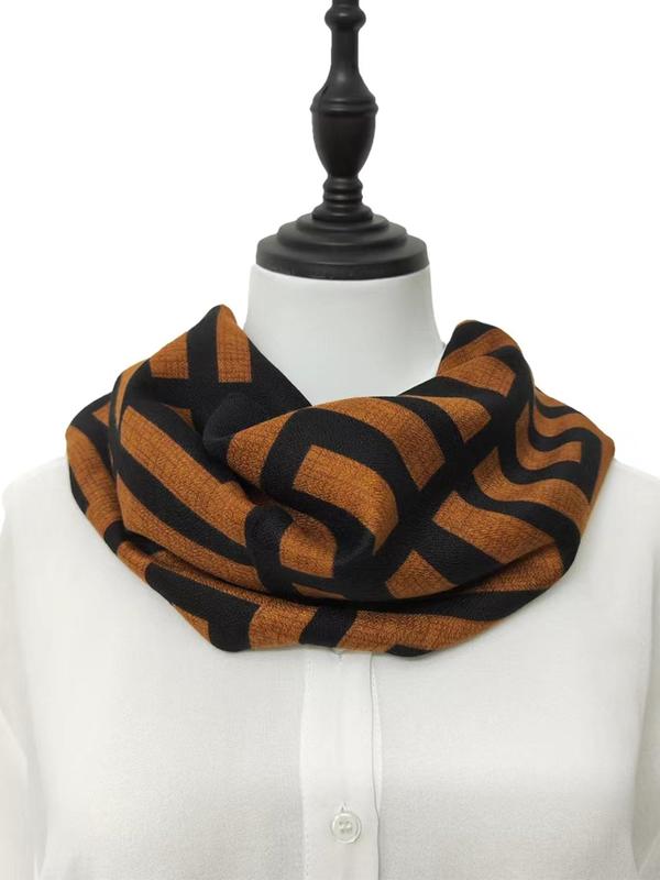 Women's Fashion Geometric Pattern Long Scarf, Soft Casual Comfortable Scarf For All Seasons,  Women's Wrap Shawl For Daily Wear