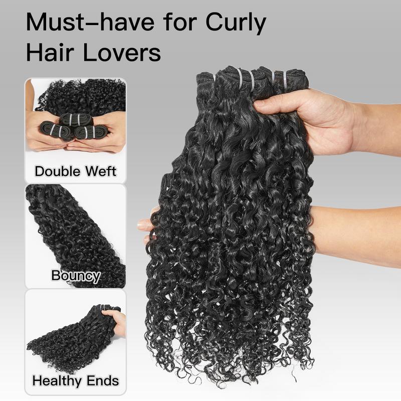 [Wequeen] Burmese Curly Human Hair Bundles Brazilian 100% Human Hair Budget Friendly 10A Grade Viral Hair Natural Black Color