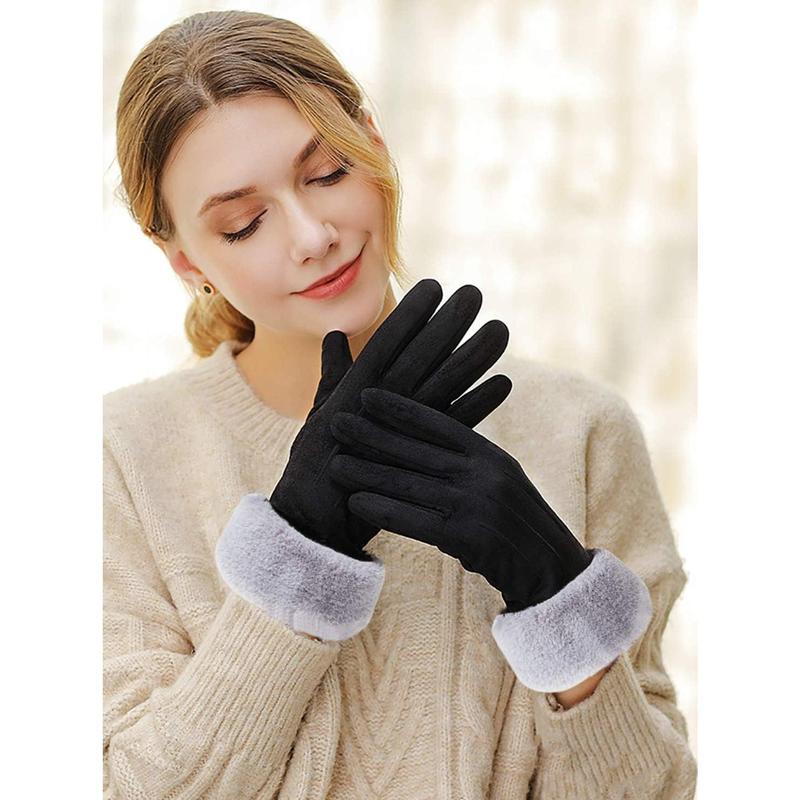 Cozy Touchscreen Gloves for Women - Thermal Lined, Elastic Cuff, Texting Compatible, Winter Warmth - Fashionable & Functional Accessory