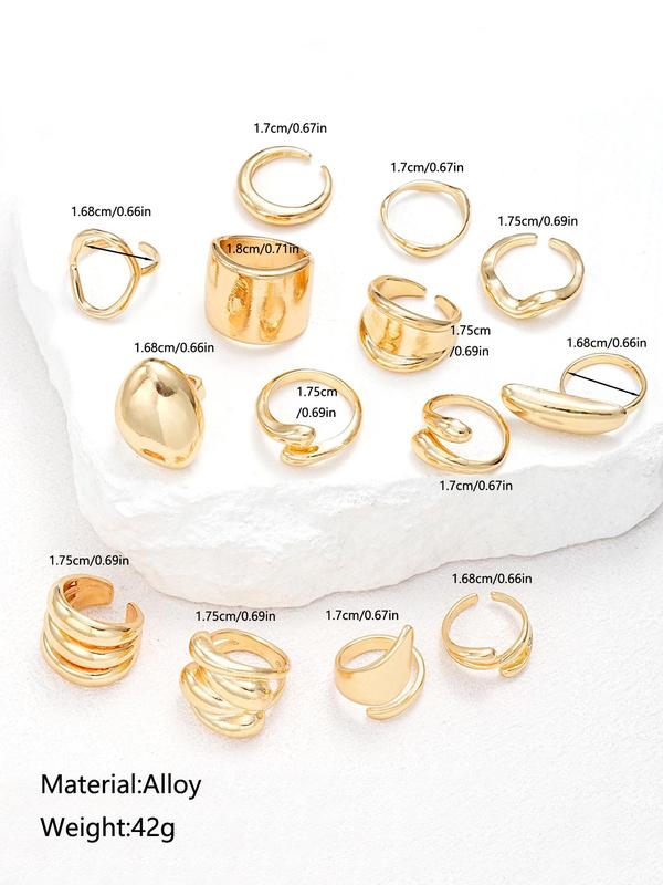 Women's Punk Mixed Style Rings, 14pcs set Exquisite Trendy Rings, Fashionable All-match Vintage Jewelry for Women As Gift for Party & Daily Decor, Promise Rings for Her