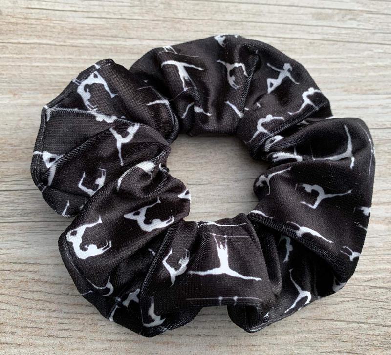 Gymnastics Scrunchie for Girls -  Velvet Elastic Hair Band, Gift for Gymnasts, Teams and Teen Girls