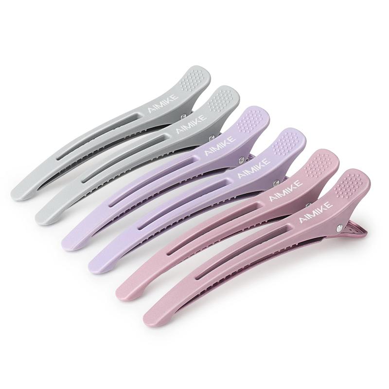 AIMIKE Morandi Color Hair Clips for Styling & Sectioning, Hair Cutting Clips with Silicone Band