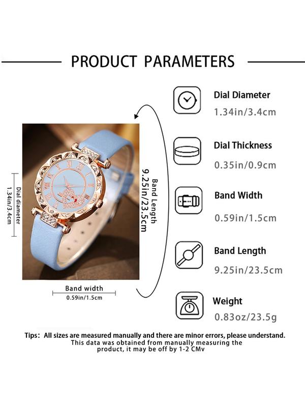 Women's Elegant Fashion Round Dial Quartz Watch, with Box, Fashion Watch Set for Party, Daily Decor, Trendy All-match & Exquisite Watch Set for Birthday Gift