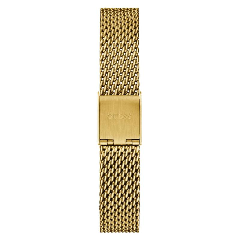 GUESS Female Gold-Tone Mesh Diamond Analog Watch