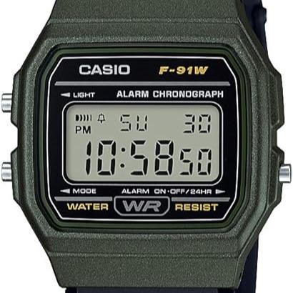 Casio Classic F91W Series Quartz Watch | Water Resistant |1 100 Second Stopwatch | Daily Alarm | Hourly Time Signal |Auto Calendar |SS Caseback |12 24-Hour Format