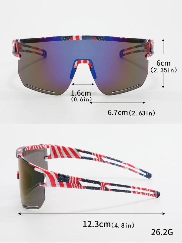 Unisex Sporty Gingham Pattern Sunglasses (1 Pair), Trendy Casual Sunglasses for Sport, Fashion Accessories for Outdoor Activities