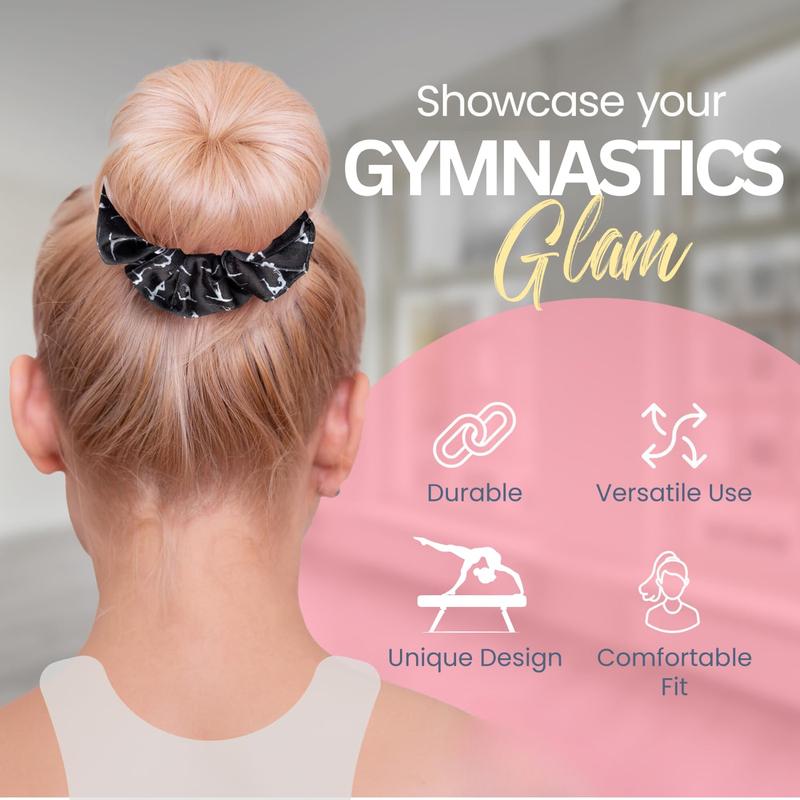 Gymnastics Scrunchie for Girls -  Velvet Elastic Hair Band, Gift for Gymnasts, Teams and Teen Girls