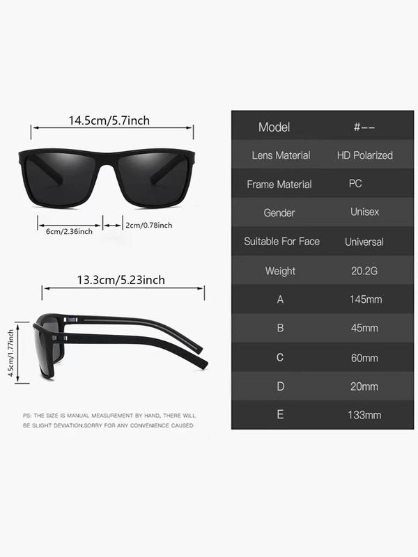 Men's Trendy Square Frame Sunglasses, Outdoor Sports Sunglasses, Fashionable Sunglasses for Men for Travel Use