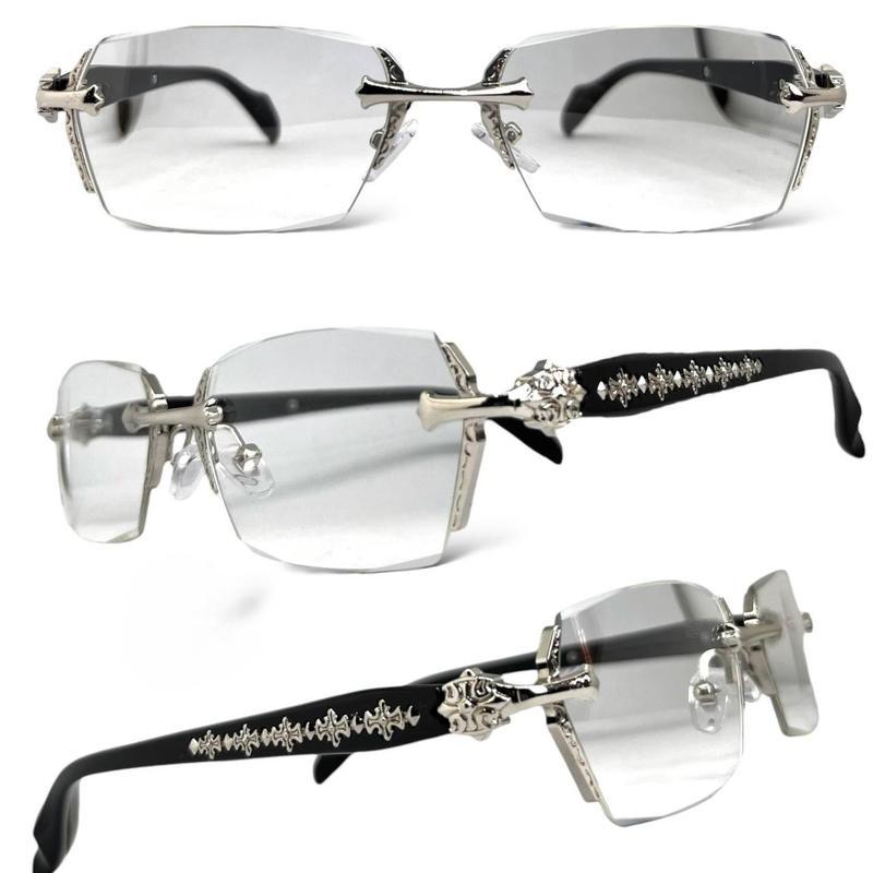 Chrome Hearts glasses Luxury high quality frameless blue light protection Unisex CH glasses