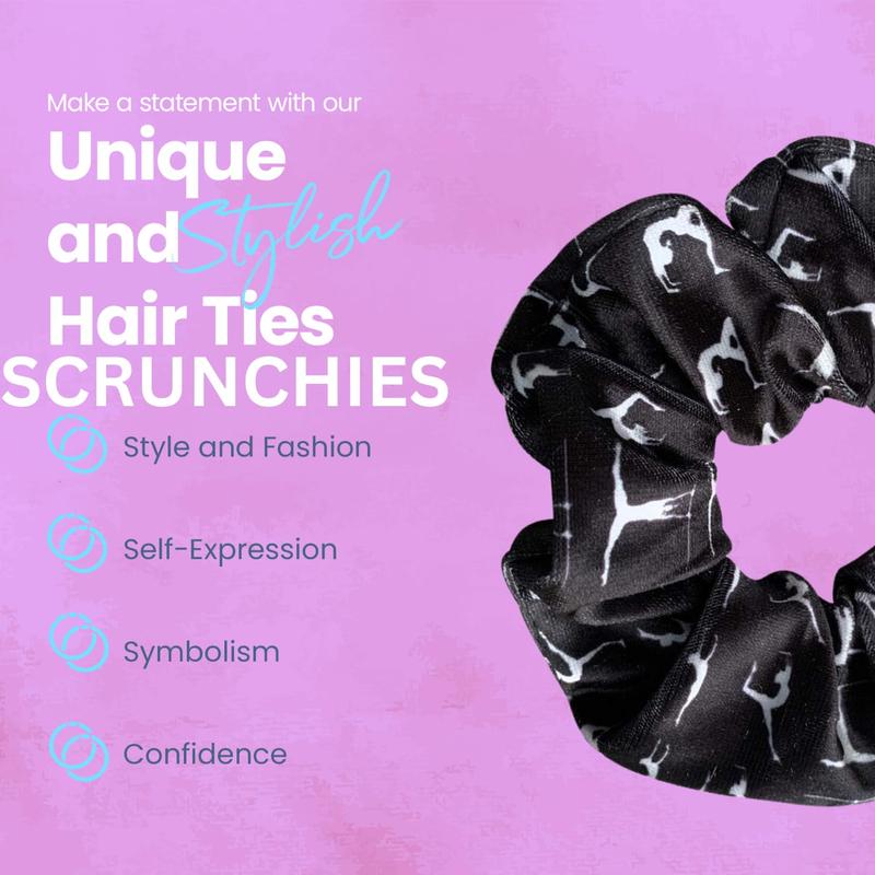 Gymnastics Scrunchie for Girls -  Velvet Elastic Hair Band, Gift for Gymnasts, Teams and Teen Girls