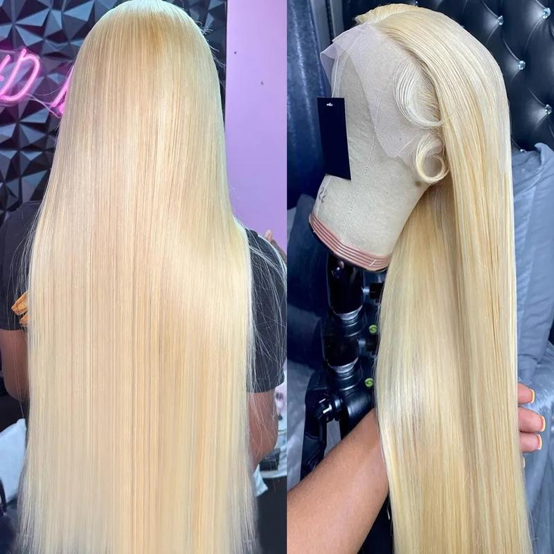 200% Density 13x6 HD Transparent 613 Blonde Lace Frontal Remy Hair Wigs 613 Bob Wig Brazilian Bone Straight 13x4 Lace Front Virgin Hair Wigs Buy 1 613 Blonde Wig Get 1 Pink Bag 1 HD Wig Cap 1 Brown Wig Cap and 1 Eyelashes hair  wigs