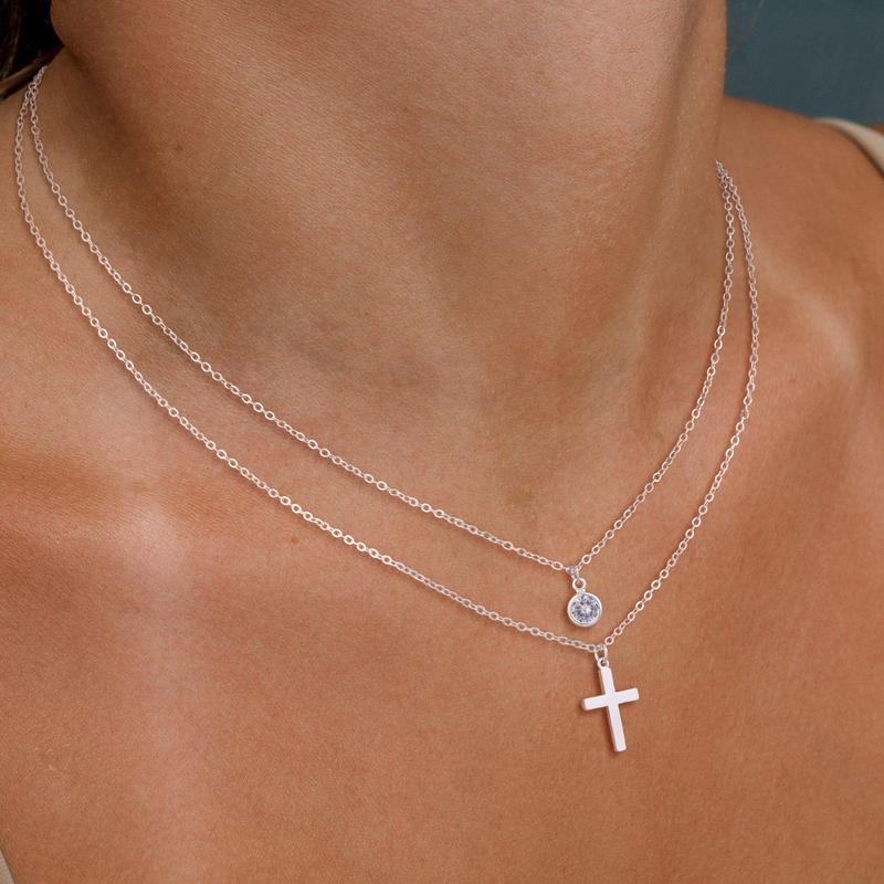 TEWIKY Simple Crown Cross Pendant  necklaces for women and men and girls beautiful necklaces for everyday clothing decoration all matched beautifully with necklaces for Christmas 2024 Ornament