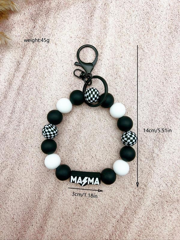 Creative Letter & Lightning Design Keychain, Cute Beaded Decor Keychain for Women & Men, Fashion Keychain for Daily Clothing Decor, Trendy All-match & Exquisite Keychain for Gift