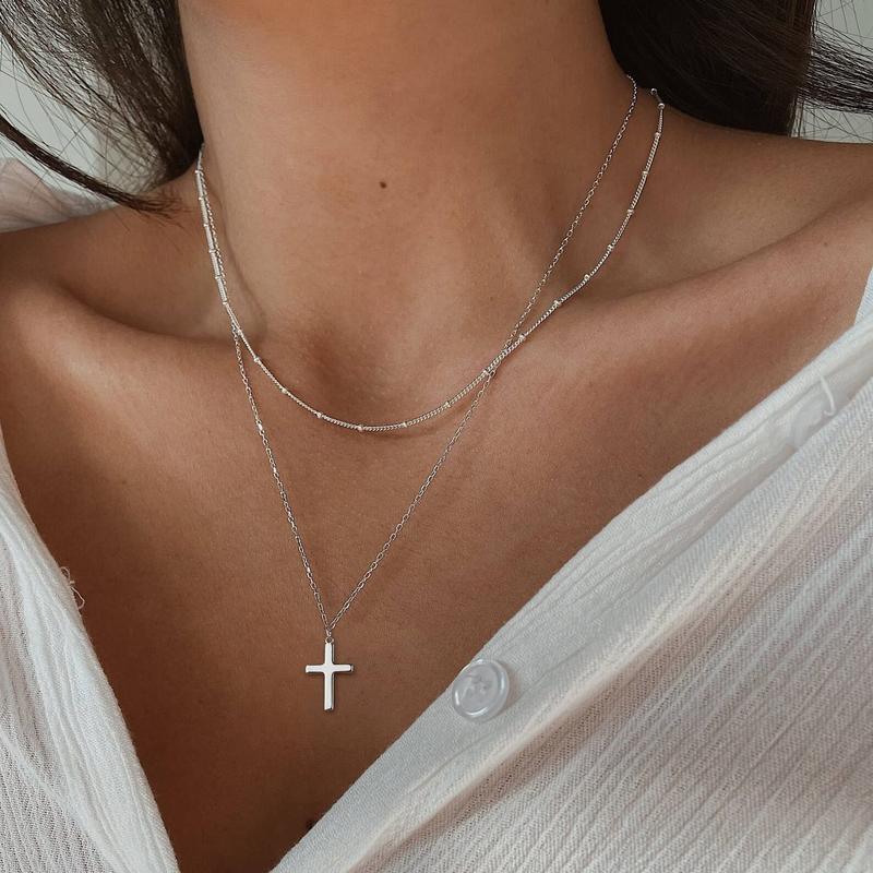 TEWIKY Simple Crown Cross Pendant  necklaces for women and men and girls beautiful necklaces for everyday clothing decoration all matched beautifully with necklaces for Christmas 2024 Ornament