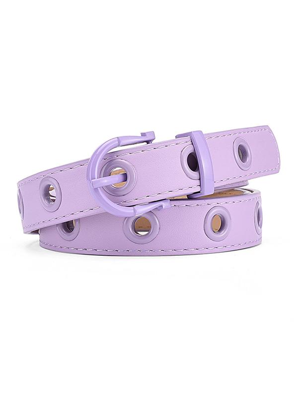 Women's Fashion Grommet Eyelet Design PU Buckle Belt, Casual Waistband for Jeans, Fashion Belt for Party, Daily Clothing Decor, Trendy All-match & Exquisite Belt for Gift