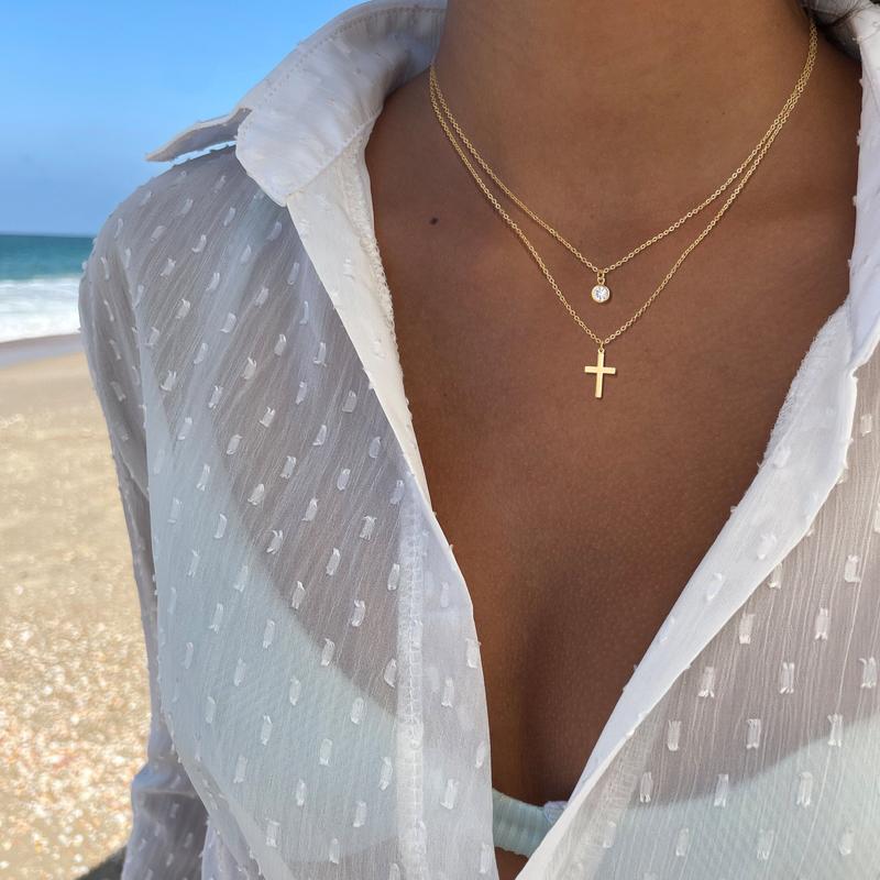 TEWIKY Simple Crown Cross Pendant  necklaces for women and men and girls beautiful necklaces for everyday clothing decoration all matched beautifully with necklaces for Christmas 2024 Ornament