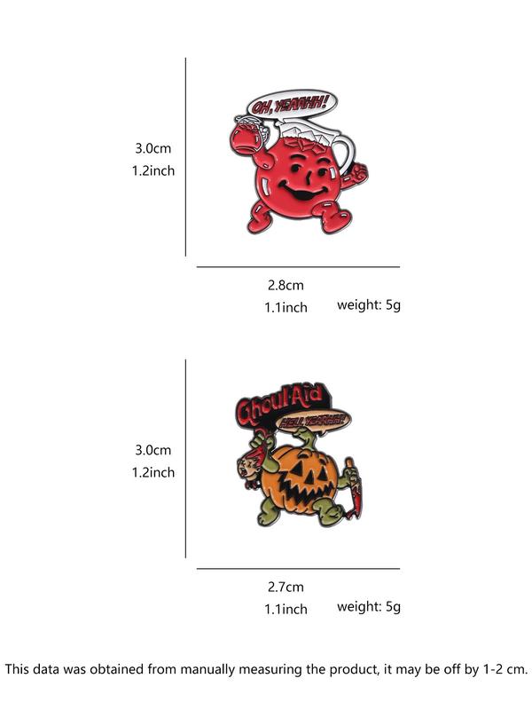 Cartoon Pumpkin & Wine Glass Design Brooches, Cute Enamel Pin Suitable for Backpacks, Jeans, Scarves, Hats Decoration, Fashion Accessories for Women & Men