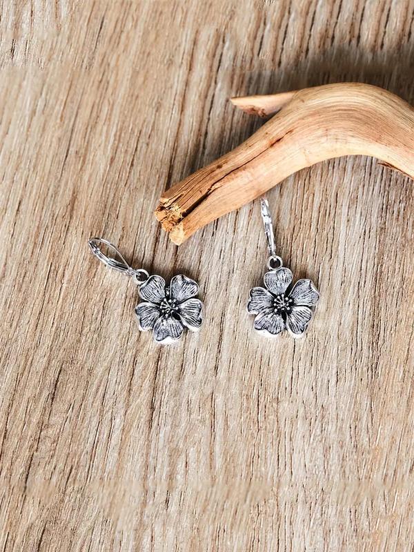 Boho Style Flower Design Dangle Earrings, Fashion Retro Dangle Earrings for Party, Daily Decor, Trendy All-match & Exquisite Vintage Jewelry for Birthday Gift