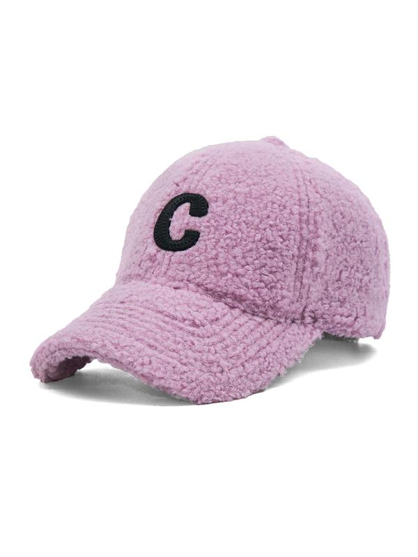 Letter Embroidery Baseball Cap, Casual Trendy Fuzzy Baseball Cap, Fashionable Hat for Fall & Winter for Women & Girls, Perfect Gift for Creative