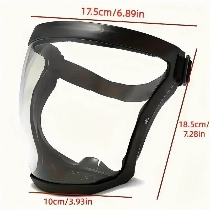 Clear Full Face Protective Mask, Transparent Face Shield, Suitable for Work, Outdoor Activities and Home Kitchen Safety