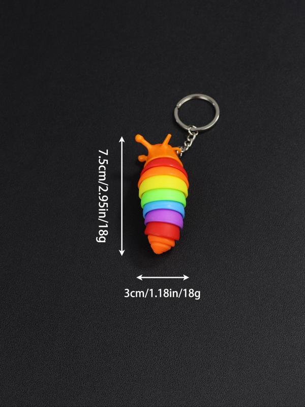 Random Color Swing Caterpillar Keychain, Small Caterpillar Key Chain for Car Keys, Caterpillar Key Holder, Swing Caterpillar Keychain, Cute Keychain, Kawaii Accessories