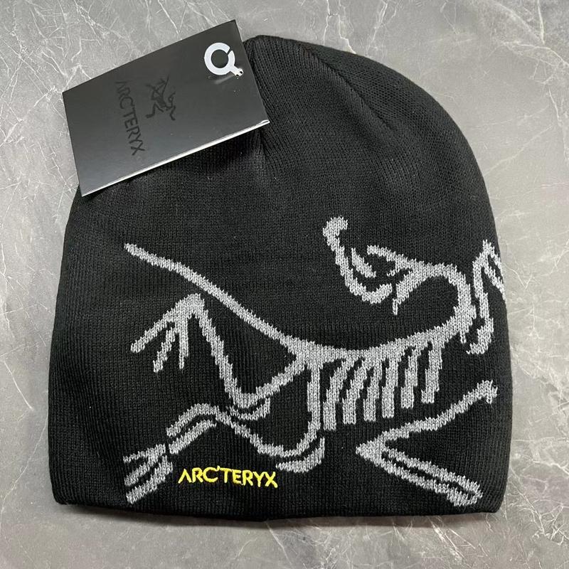 New Arcteryx Bird Head Black Toque Beanie Orca black Merino wool hat for winter casual Occasion, Autumn Winter Warm Cap with Embroidery,Outdoor Sports Hat,Ski Cap