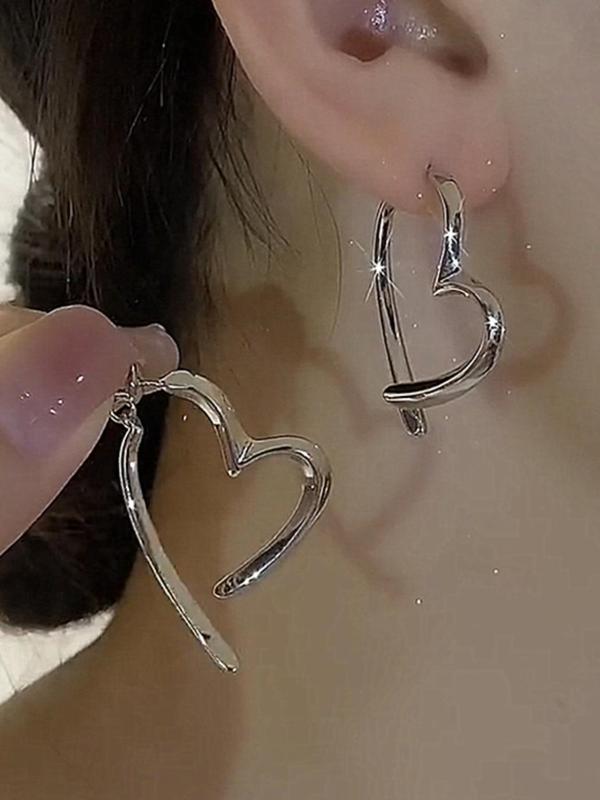 Fashionable Heart Shaped Dangle Earrings, 2024 New Style Fashion Jewelry for Party, Daily Clothing Decor, Trendy All-match & Exquisite Jewelry for Birthday Gift